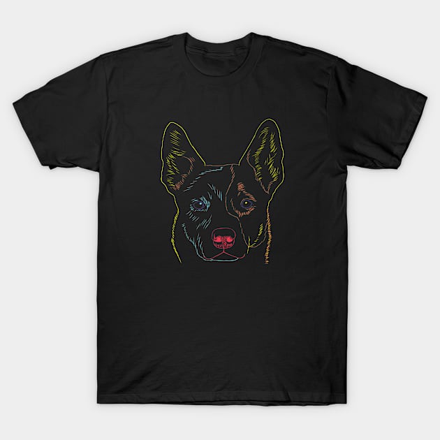 Dog Australian Cattle Dog Strokes T-Shirt by alwe-designs